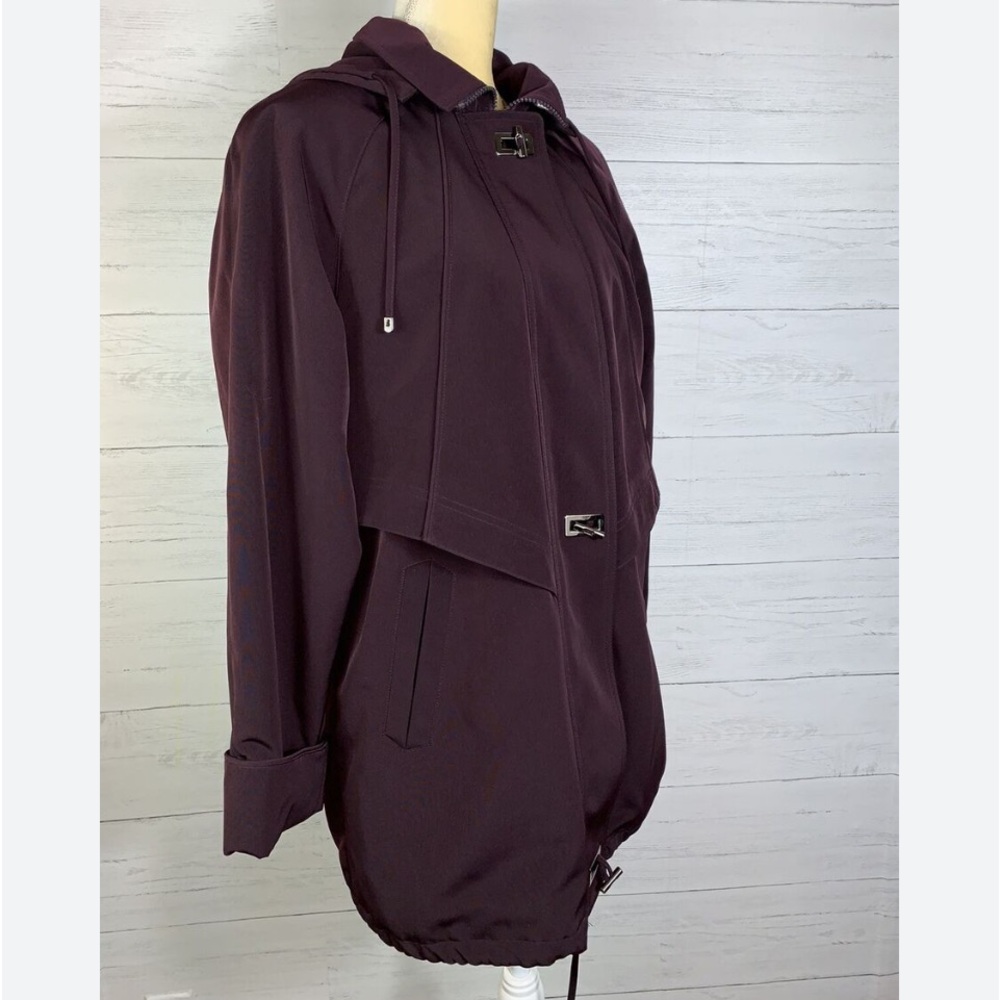 Fleet Street Brown Full Zip Toggle Button Raincoa… - image 5